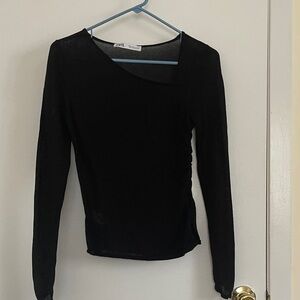 Zara Elegant Black Long Sleeve Top